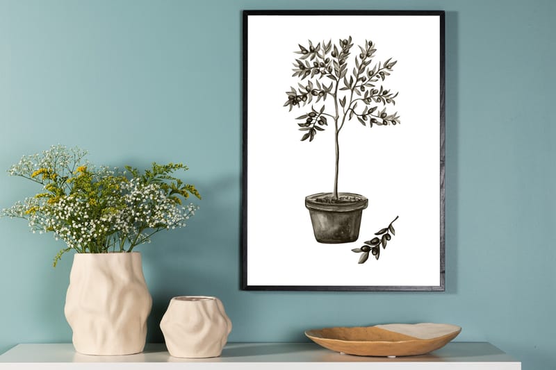 Poster Olive 21x30 cm - Vit/Grön - Inredning - Tavlor & konst - Posters & prints
