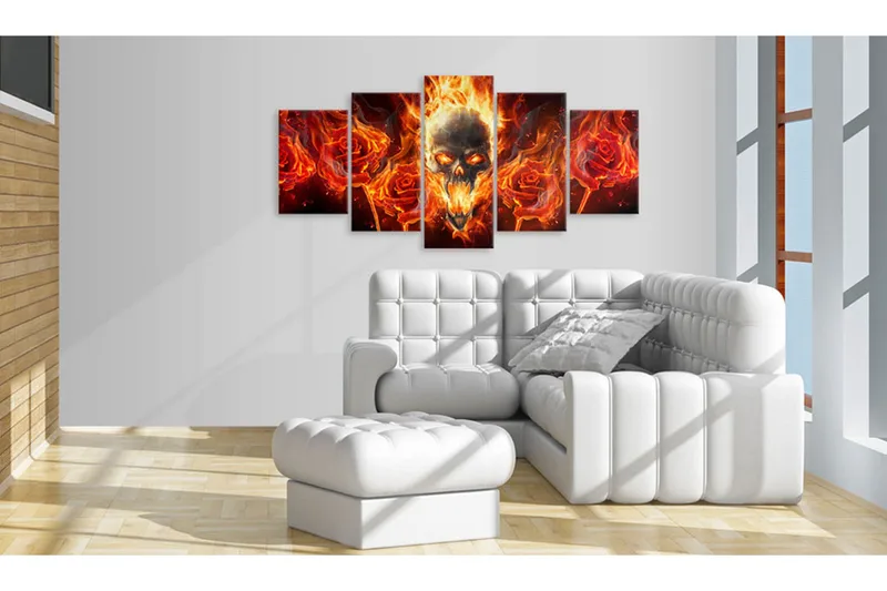 Tavla Fiery Skull 100x50 - Artgeist sp. z o. o. - Inredning - Tavlor & konst - Canvastavlor