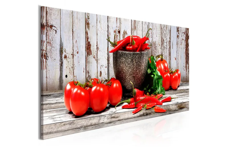 Tavla Red Vegetables (1 Part) Wood Narrow 135x45 - Inredning - Tavlor & konst - Canvastavlor