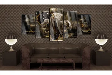 Tavla På Akryl Brown Elephants 100x50 - Artgeist sp. z o. o. - Inredning - Tavlor & konst