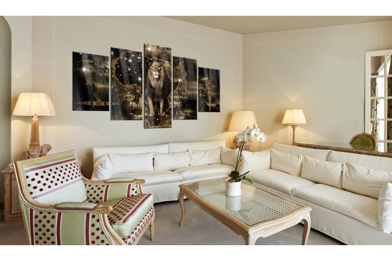 Tavla På Akryl Golden Lion 100x50 - Artgeist sp. z o. o. - Inredning - Tavlor & konst