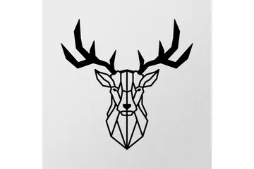 Deer2 Väggdekor - Svart - Inredning - Väggdekor - Skylt - Plåtskyltar