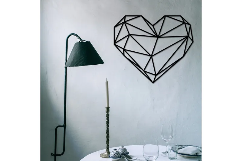 Heart Metal Decor Väggdekor - Svart - Inredning - Väggdekor - Skylt - Plåtskyltar