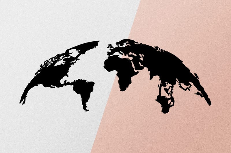 World Map 1 Large Väggdekor - Svart - Inredning - Väggdekor - Skylt - Plåtskyltar
