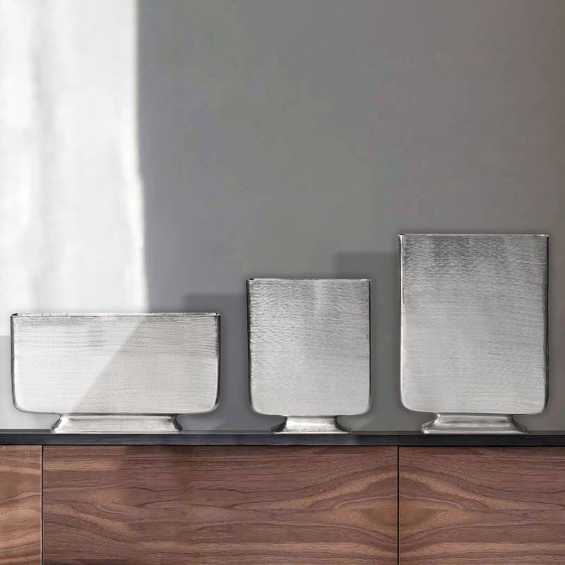 Corova Vas 33 cm Set om 3 - Silverfärgad - Inredning - Vas