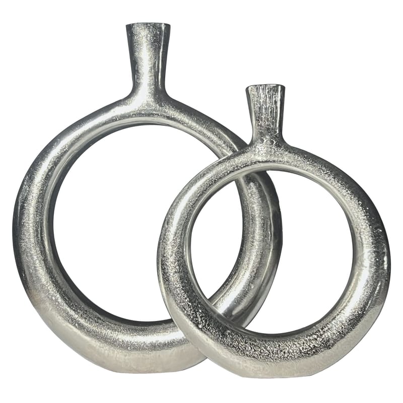 Dalena Vas 45 cm Set om 2, silverfärgad
