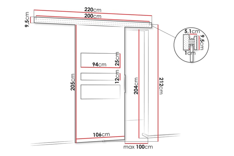 Doncaster Skjutdörr - Grå/Beige - Hus & renovering - Bygg - Dörrar & Portar - Skjutdörrar