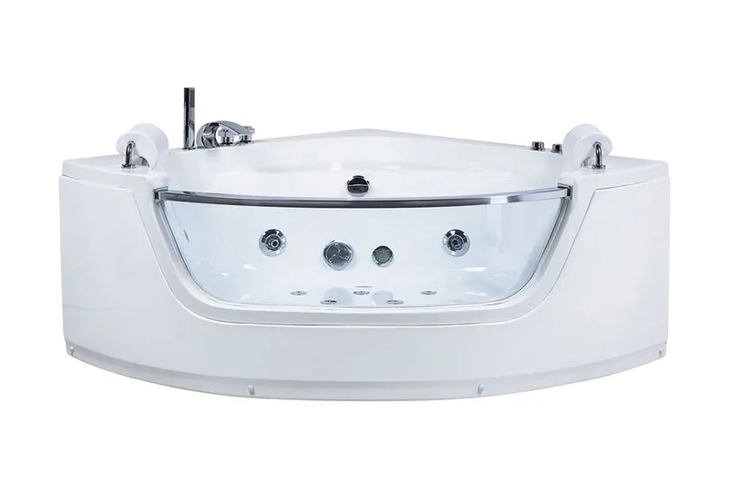 Mangle Hörnbubbelbadkar 150 cm med LED-belysning