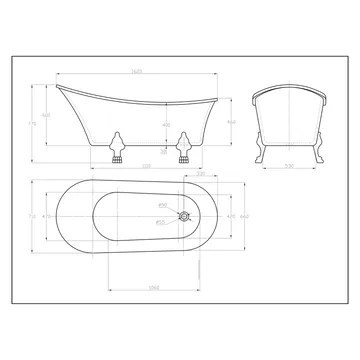 Tassbadkar Bathlife Fossing Svart - Hus & renovering - Kök & bad - Badrum - Badkar - Fristående badkar