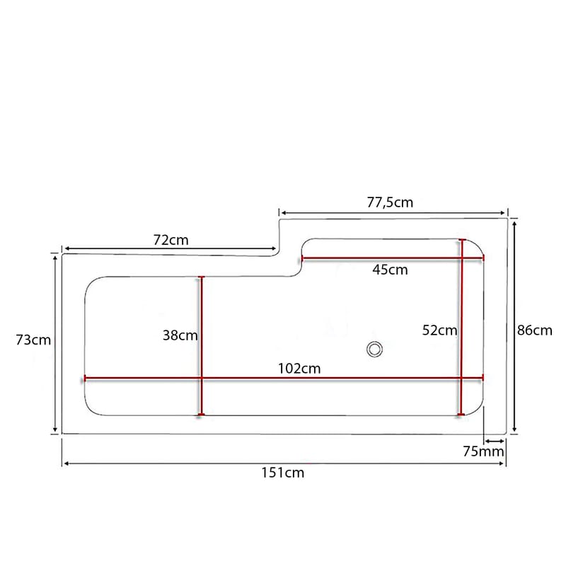 Behag Badkar 150cm - Vit - Hus & renovering - Kök & bad - Badrum - Badkar