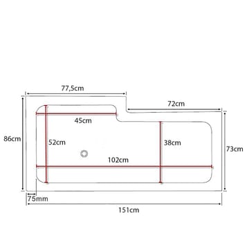 Behag Badkar 150cm - Vit - Hus & renovering - Kök & bad - Badrum - Badkar
