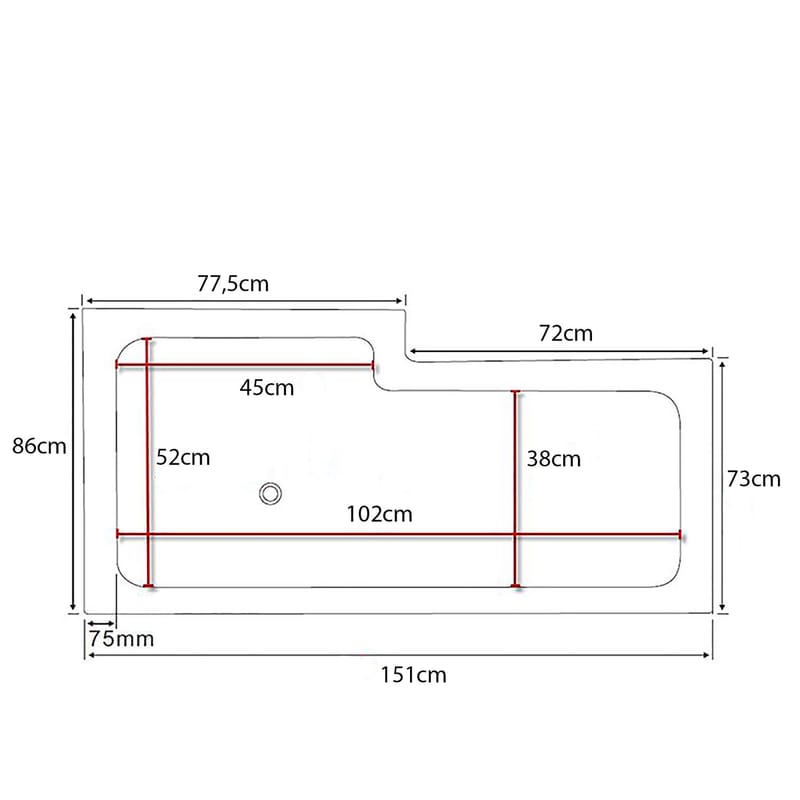 Behag Badkar 150cm - Vit - Hus & renovering - Kök & bad - Badrum - Badkar