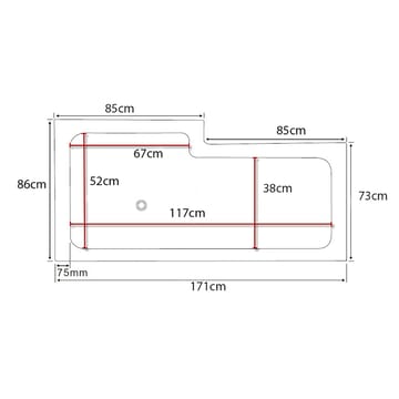 Behag Badkar 170cm Höger - Vit - Hus & renovering - Kök & bad - Badrum - Badkar
