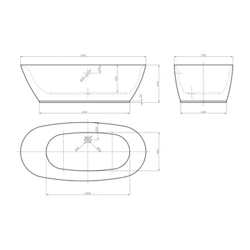 Ideal Oval Sittbadkar 160 cm - Hus & renovering - Kök & bad - Badrum - Badkar - Fristående badkar
