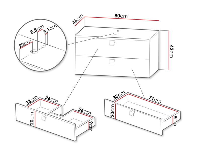 Alima Tvättställ - Brun|vit|guld - Hus & renovering - Kök & bad - Badrum - Badrumsmöbler & badrumsinredning - Badrumsskåp