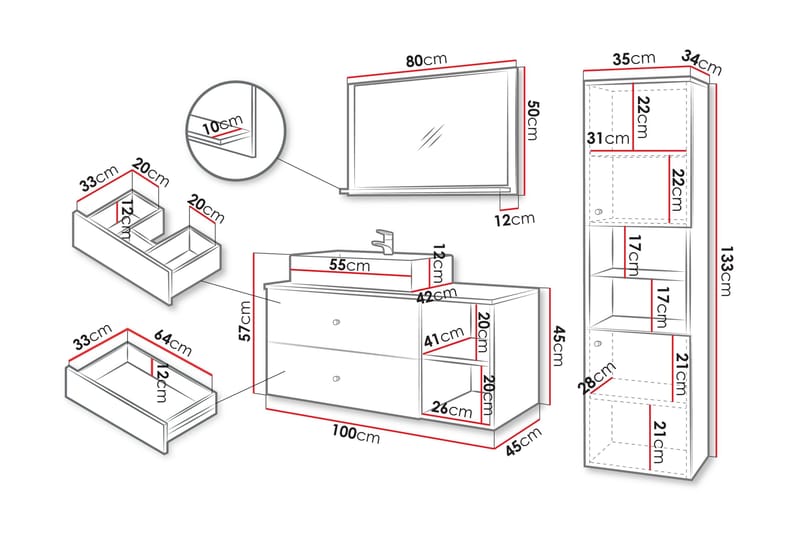 Askersund Möbelset för Badrum - Hus & renovering - Kök & bad - Badrum - Badrumsmöbler & badrumsinredning - Kompletta möbelpaket badrum