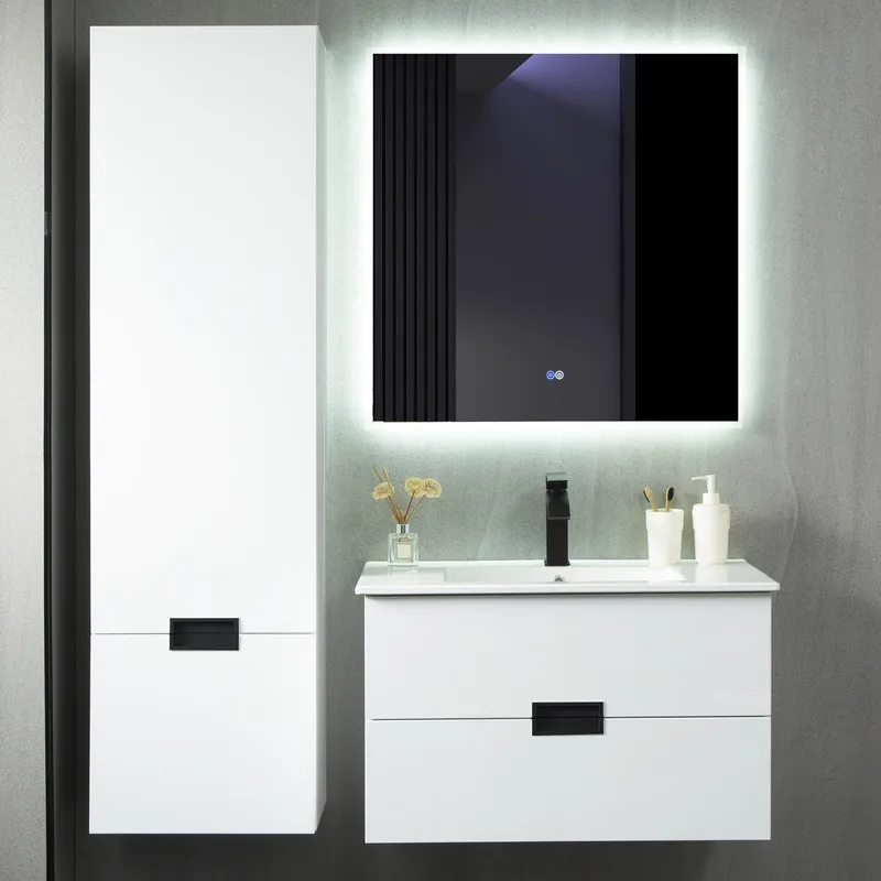 Badrumspaket | Kommod 80cm | Sidoskåp & LED-spegel - Hus & renovering - Kök & bad - Badrum - Badrumsmöbler & badrumsinredning - Kompletta möbelpaket badrum
