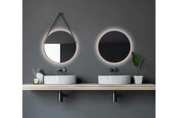 Allejaure Spegel 50 cm Rund - Koppar - Hus & renovering - Kök & bad - Badrum - Badrumsmöbler & badrumsinredning - Badrumsspegel