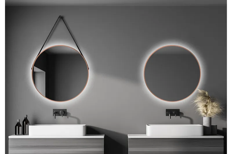 Allejaure Spegel 80 cm Rund - Koppar - Hus & renovering - Kök & bad - Badrum - Badrumsmöbler & badrumsinredning - Badrumsspegel
