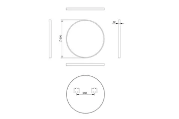 Digerberget Spegel 60 cm Rund - Koppar - Hus & renovering - Kök & bad - Badrum - Badrumsmöbler & badrumsinredning - Badrumsspegel