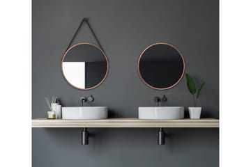 Nävesta Spegel 50 cm Rund - Koppar - Hus & renovering - Kök & bad - Badrum - Badrumsmöbler & badrumsinredning - Badrumsspegel