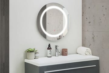 Rystal Spegel LED Rund 58x58 cm - Silver - Hus & renovering - Kök & bad - Badrum - Badrumsmöbler & badrumsinredning - Badrumsspegel