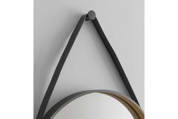 Djupqvior Spegel 55x55 cm Rund - Svart/Guld - Hus & renovering - Kök & bad - Badrum - Badrumsmöbler & badrumsinredning - Badrumsspegel