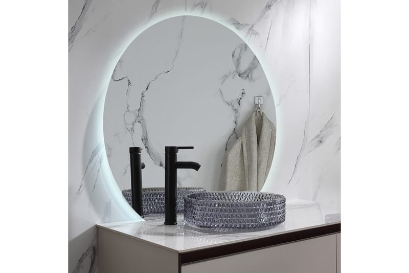 Felicia Spegel med LED-belysning Rund 100 cm Silver - Hus & renovering - Kök & bad - Badrum - Badrumsmöbler & badrumsinredning - Badrumsspegel