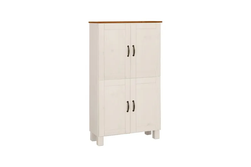 Högskåp till badrum Loft24 Badrumsskåp Alby 75x30x130 cm, Vit/Honung Vit,Ljusbrun
