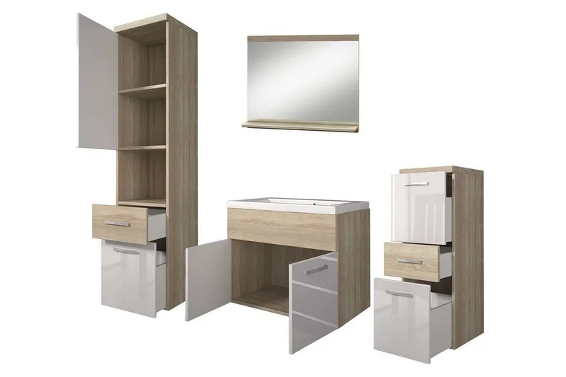 Ericka Badrumsset - Vit/Högglans - Hus & renovering - Kök & bad - Badrum - Badrumsmöbler & badrumsinredning - Kompletta möbelpaket badrum