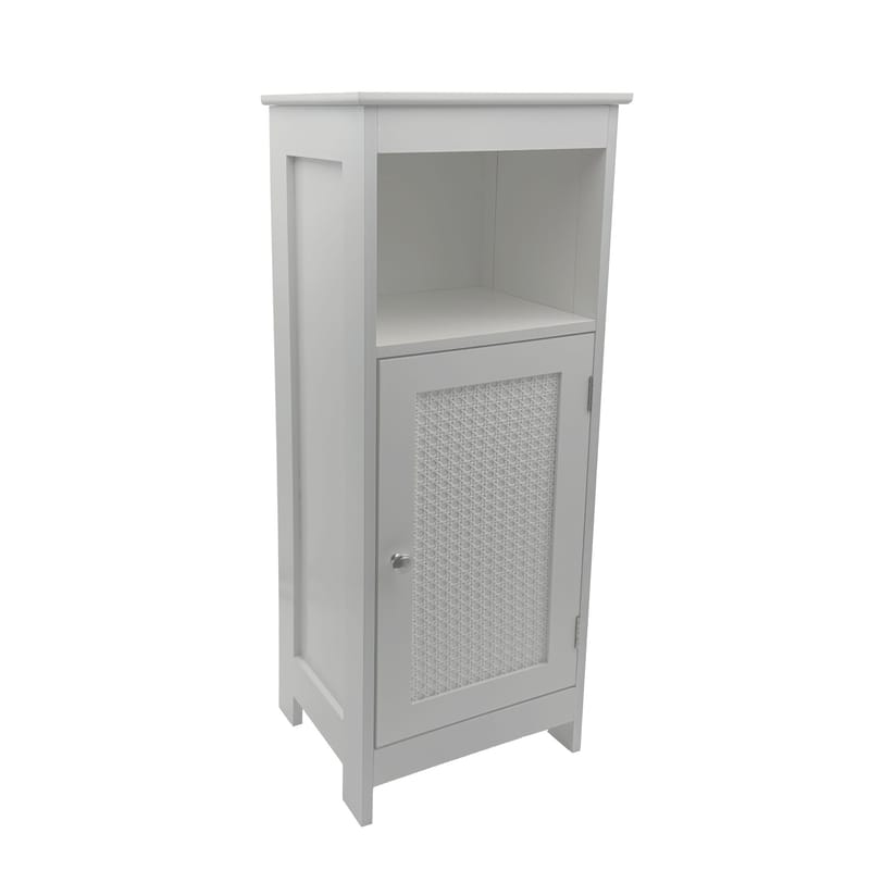 Morano Badrumsskåp 30x80 cm Wienerflätning, vit och silverfärgad
