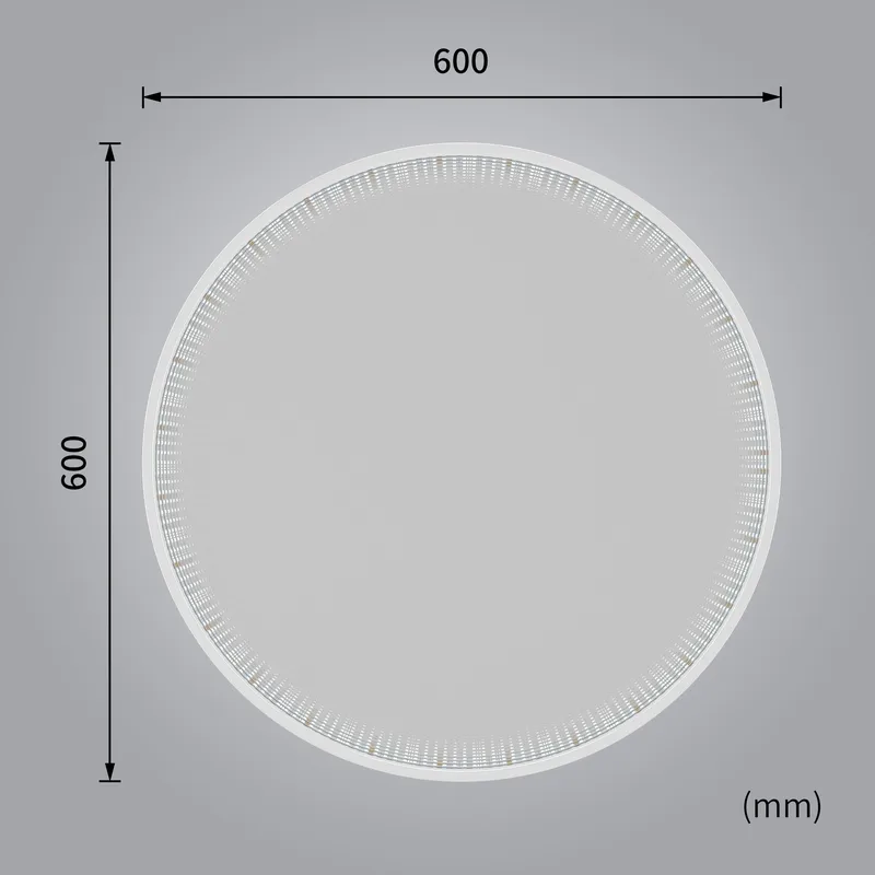 Tunnel-spegel 60 cm | Silver aluminiumram | LED-belysning med dimmer - Hus & renovering - Kök & bad - Badrum - Badrumsmöbler & badrumsinredning - Badrumsspegel
