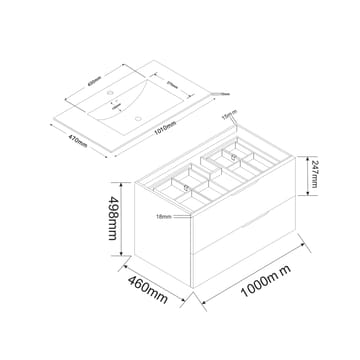 Bathlife Glädje Tvättställsskåp 1000 - Hus & renovering - Kök & bad - Badrum - Badrumsmöbler & badrumsinredning - Tvättställsskåp & kommod