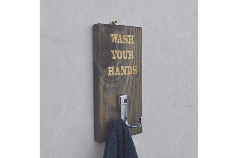 Evila Handdukshängare Wash Your Hands' - Trä - Hus & renovering - Kök & bad - Badrum - Badrumstillbehör