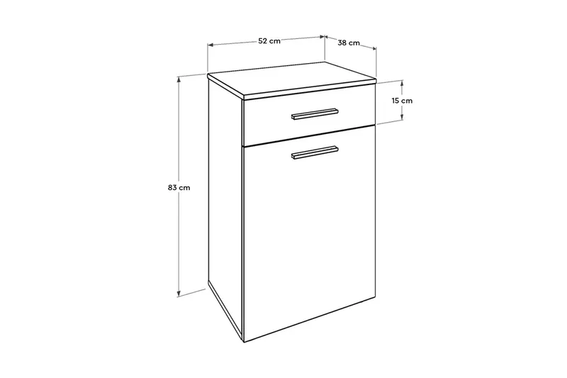 Tvättkorgsskåp 52x83 cm - Vit - Hus & renovering - Kök & bad - Badrum - Badrumstillbehör