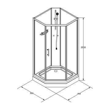 Ideal Duschkabin 90x90 cm Rak - Hus & renovering - Kök & bad - Badrum - Duschar - Duschkabin