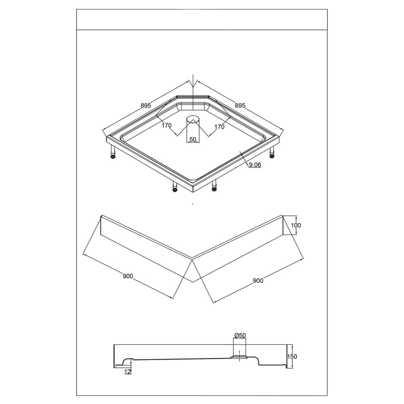 Ideal Duschkabin 90x90 cm Rak - Hus & renovering - Kök & bad - Badrum - Duschar - Duschkabin