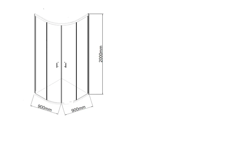 Gullebo Duschvägg 90x200 cm - Vit - Hus & renovering - Kök & bad - Badrum - Duschar - Duschväggar