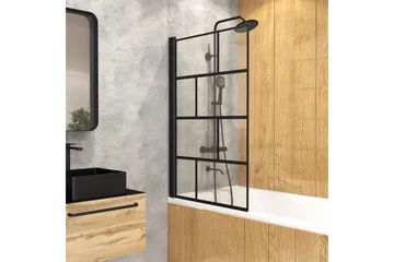Knutby Duschvägg 75x125 cm - Svart - Hus & renovering - Kök & bad - Badrum - Duschar - Duschväggar