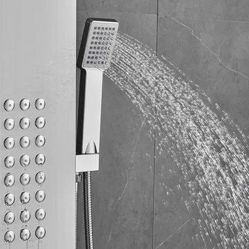 Duschpanel - silver med fyrkantig topp - Hus & renovering - Kök & bad - Badrum - Duscharmatur & dusch tillbehör