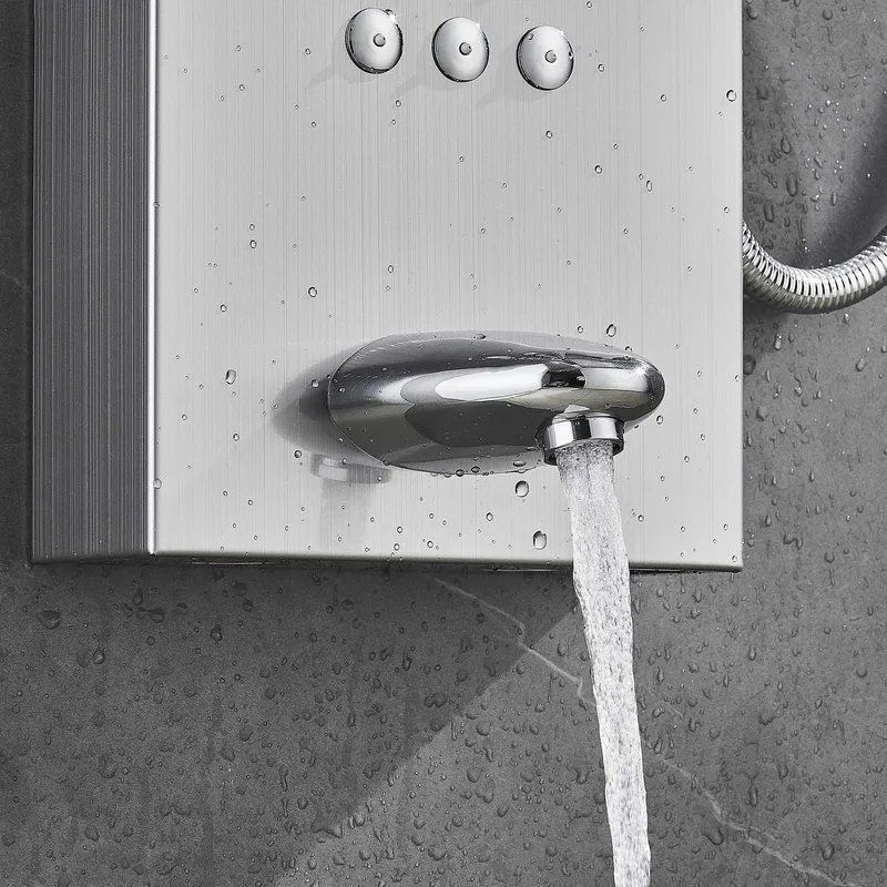 Duschpanel - silver med fyrkantig topp - Hus & renovering - Kök & bad - Badrum - Duscharmatur & dusch tillbehör
