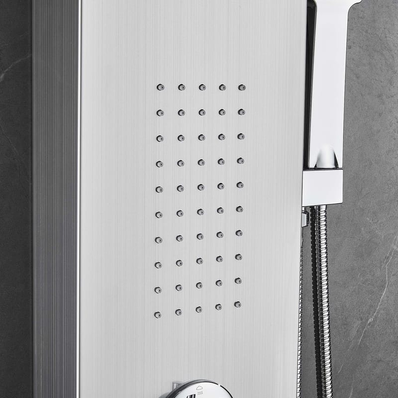 Duschpanel - silver med rundad form - Hus & renovering - Kök & bad - Badrum - Duscharmatur & dusch tillbehör