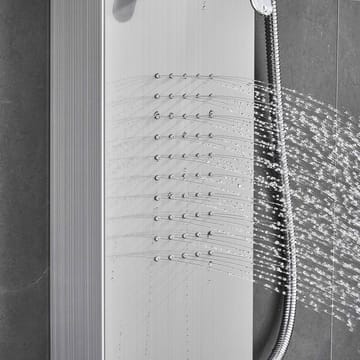 Duschpanel - silver med rundad form - Hus & renovering - Kök & bad - Badrum - Duscharmatur & dusch tillbehör
