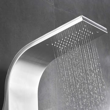 Duschpanel - silver med rundad form - Hus & renovering - Kök & bad - Badrum - Duscharmatur & dusch tillbehör