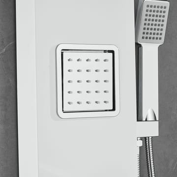 Duschpanel - Vit & silver med fyrkantig dusch - Hus & renovering - Kök & bad - Badrum - Duscharmatur & dusch tillbehör