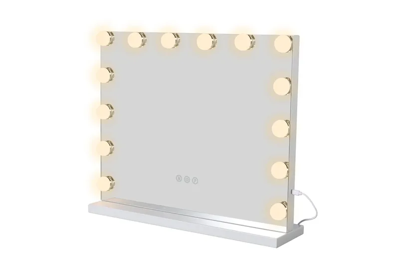 Glow Sminkspegel på fot 50 cm med LED Belysning/Lampor Hollywood spegel - Vit - Inredning - Speglar - Spegel med belysning