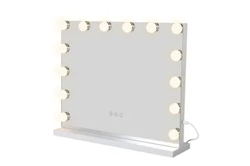 Glow Sminkspegel på fot 50 cm med LED Belysning/Lampor Hollywood spegel - Vit - Inredning - Speglar - Spegel med belysning
