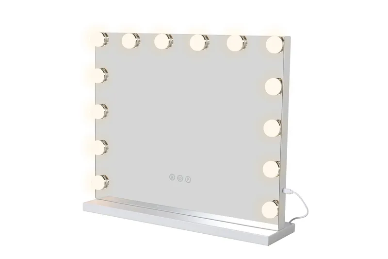 Glow Sminkspegel på fot 50 cm med LED Belysning/Lampor Hollywood spegel - Vit - Inredning - Speglar - Spegel med belysning