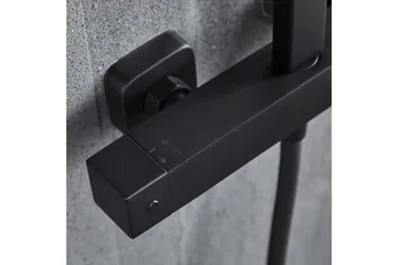 Komplett takduschset med handdusch i kantig design | Svart - Hus & renovering - Kök & bad - Badrum - Duscharmatur & dusch tillbehör
