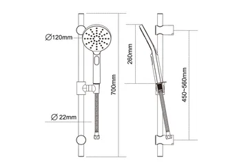 Sannahed Duschet 70 cm - Krom - Hus & renovering - Kök & bad - Badrum - Duscharmatur & dusch tillbehör